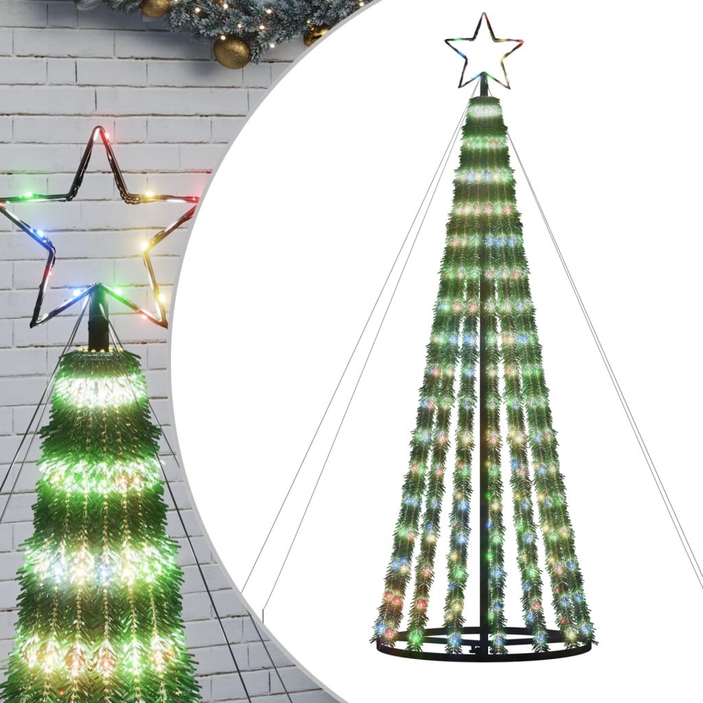 Christmas tree cone shape 275 LEDs multicolored 180 cm