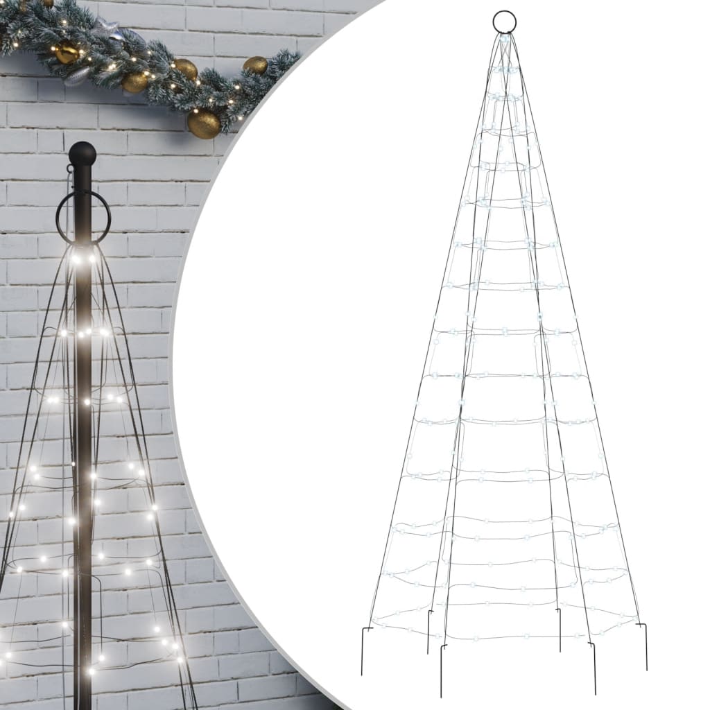 LED Christmas tree for flagpole 200 LEDs cool white 180 cm