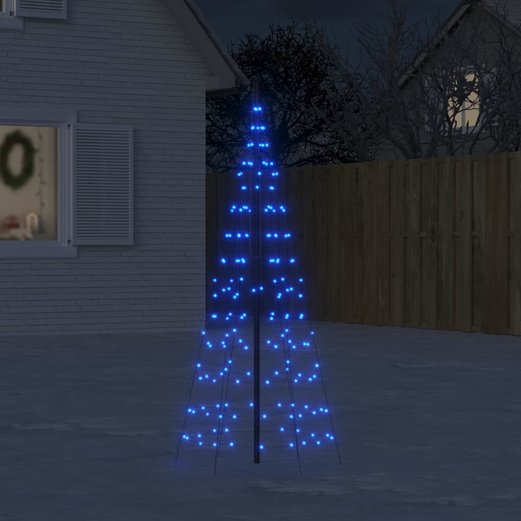 LED Christmas tree for flagpole 200 LEDs Blue 180 cm