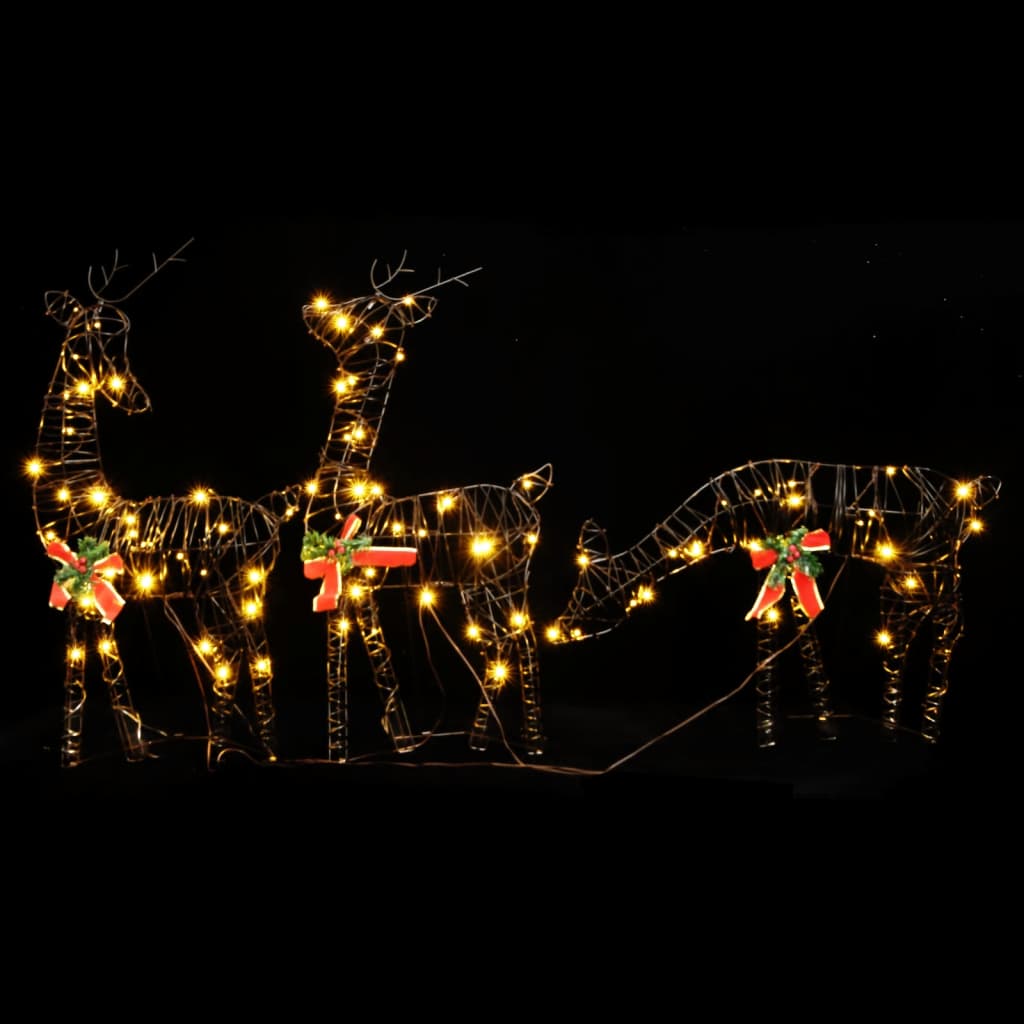 LED reindeer families 2 pieces 180 LEDs warm white rattan