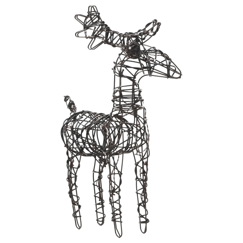LED reindeer 6 pieces. 240 LEDs warm white rattan