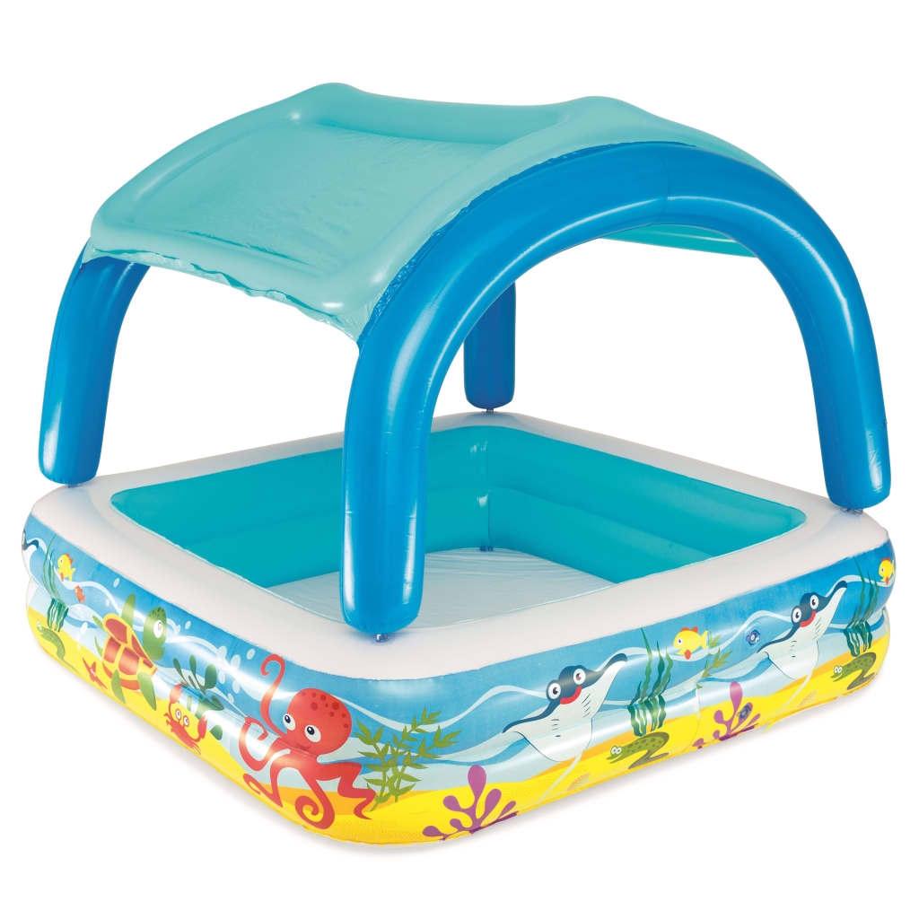 Bestway paddling pool with roof blue 140x140x114 cm 52192
