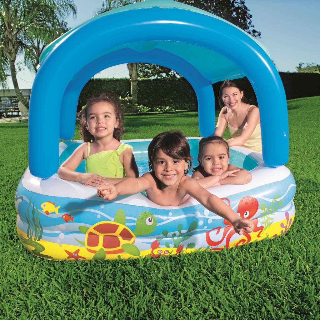 Bestway paddling pool with roof blue 140x140x114 cm 52192