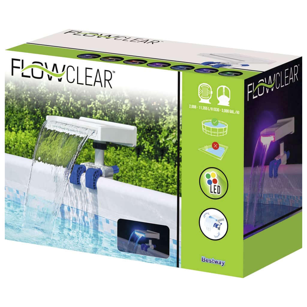 Bestway LED-Wasserfall für Pools Flowclear Beruhigend