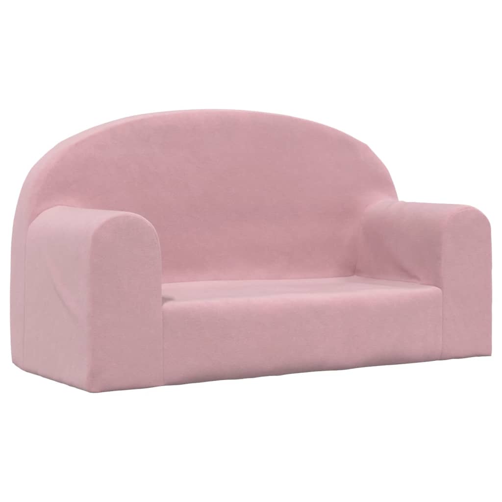 Children's sofa 2-seater pink soft plush