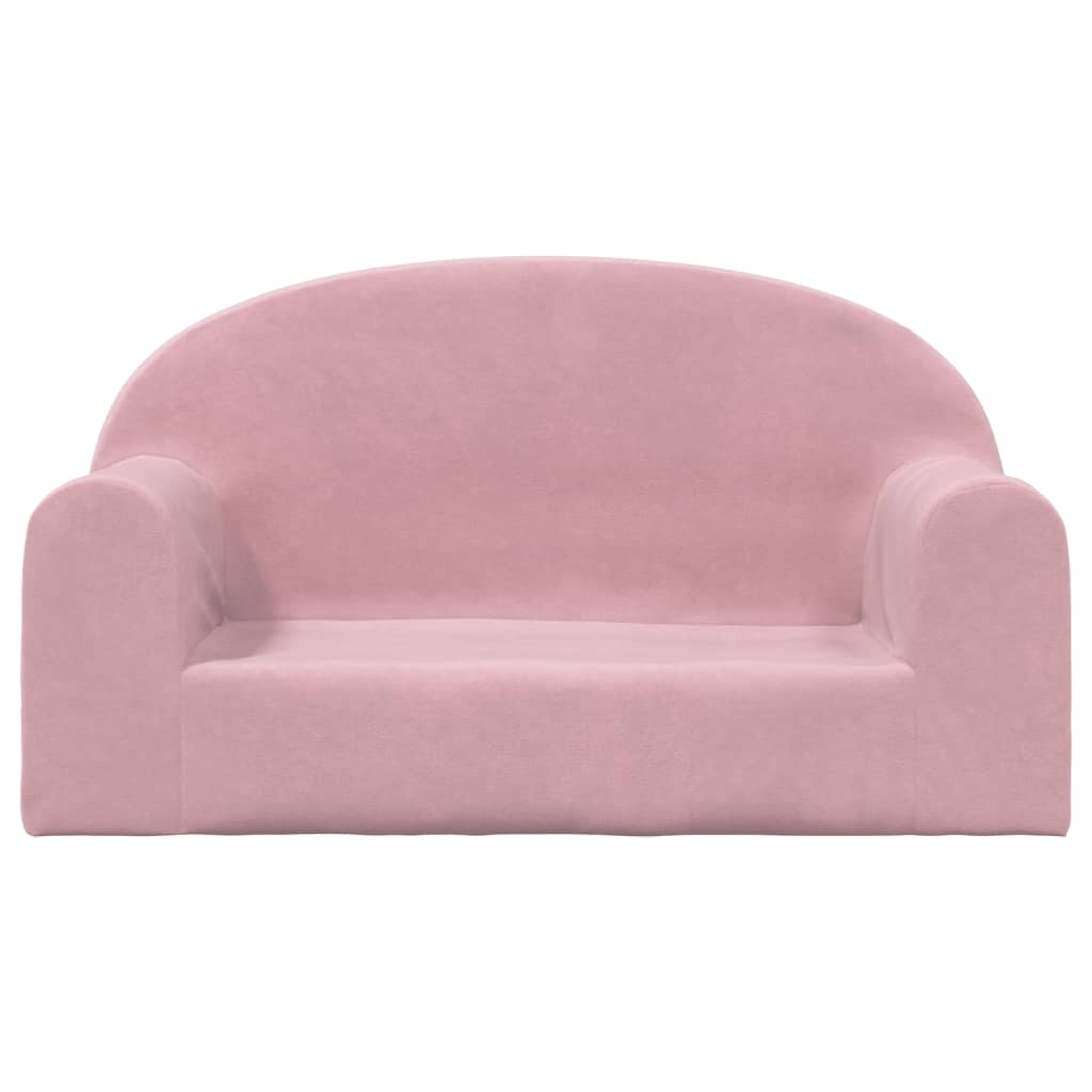 Children's sofa 2-seater pink soft plush