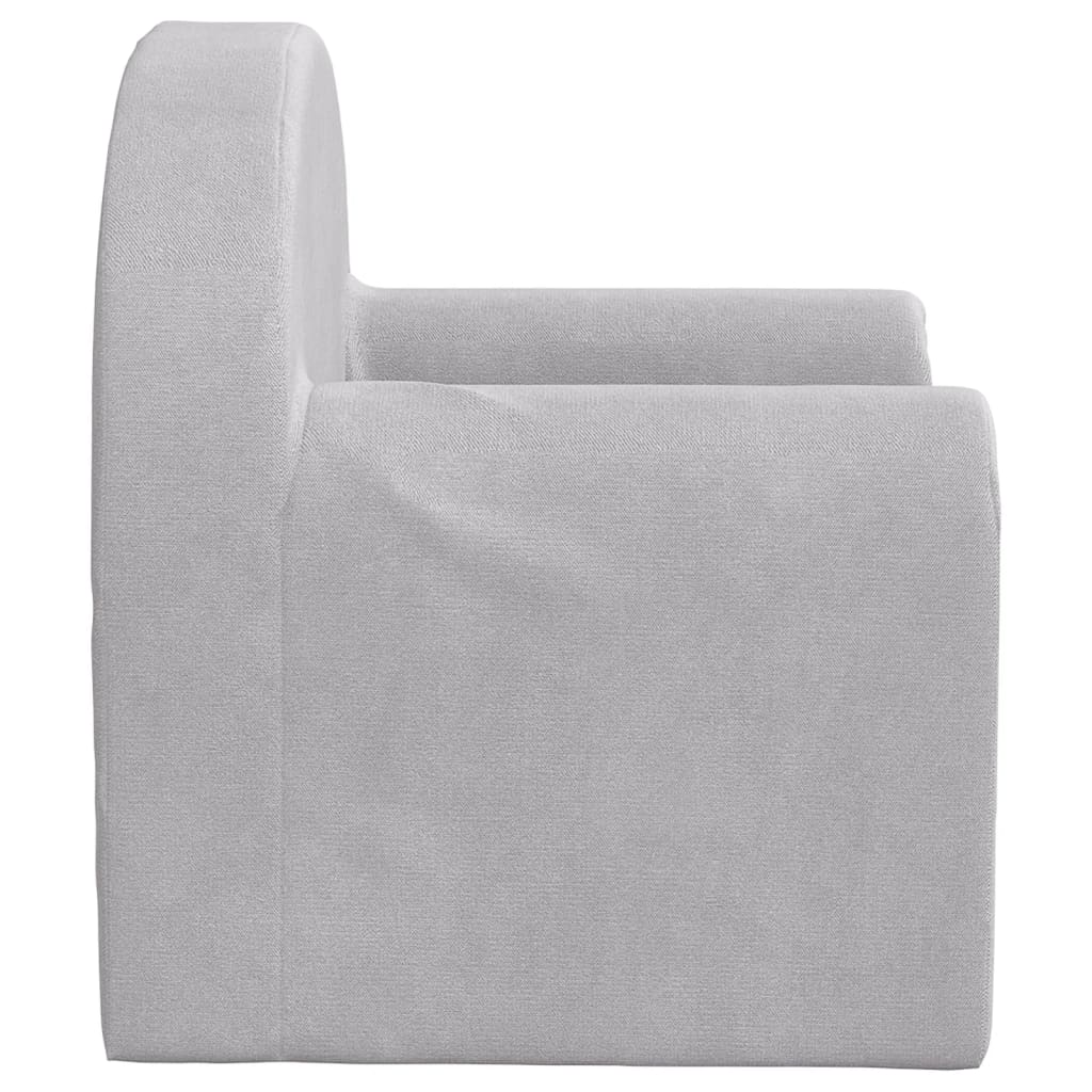 Sofa bed for children light gray soft plush