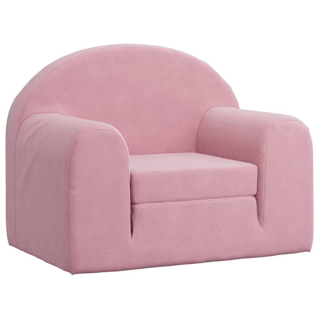 Sofa bed for children pink soft plush