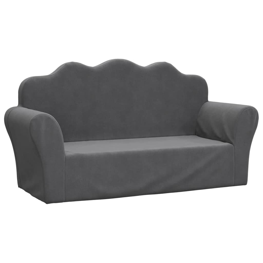 Children's sofa 2-seater anthracite soft plush
