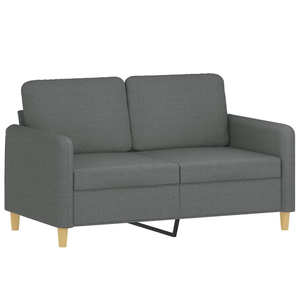 2-seater sofa with decorative cushions dark gray 120 cm fabric
