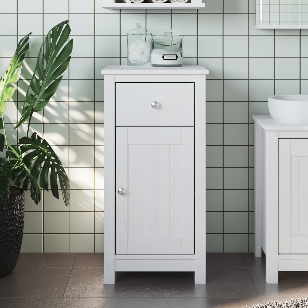 Bathroom cabinet BERG white 40x34x80 cm solid pine wood