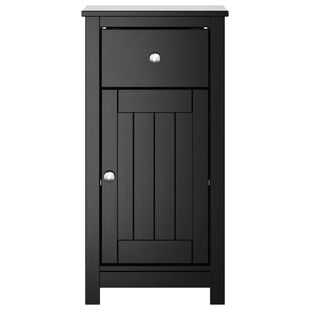 Bathroom cabinet BERG black 40x34x80 cm solid pine wood