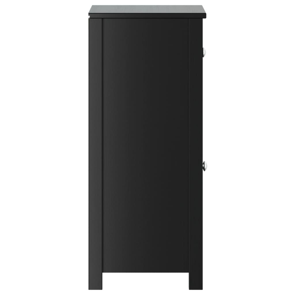 Bathroom cabinet BERG black 40x34x80 cm solid pine wood