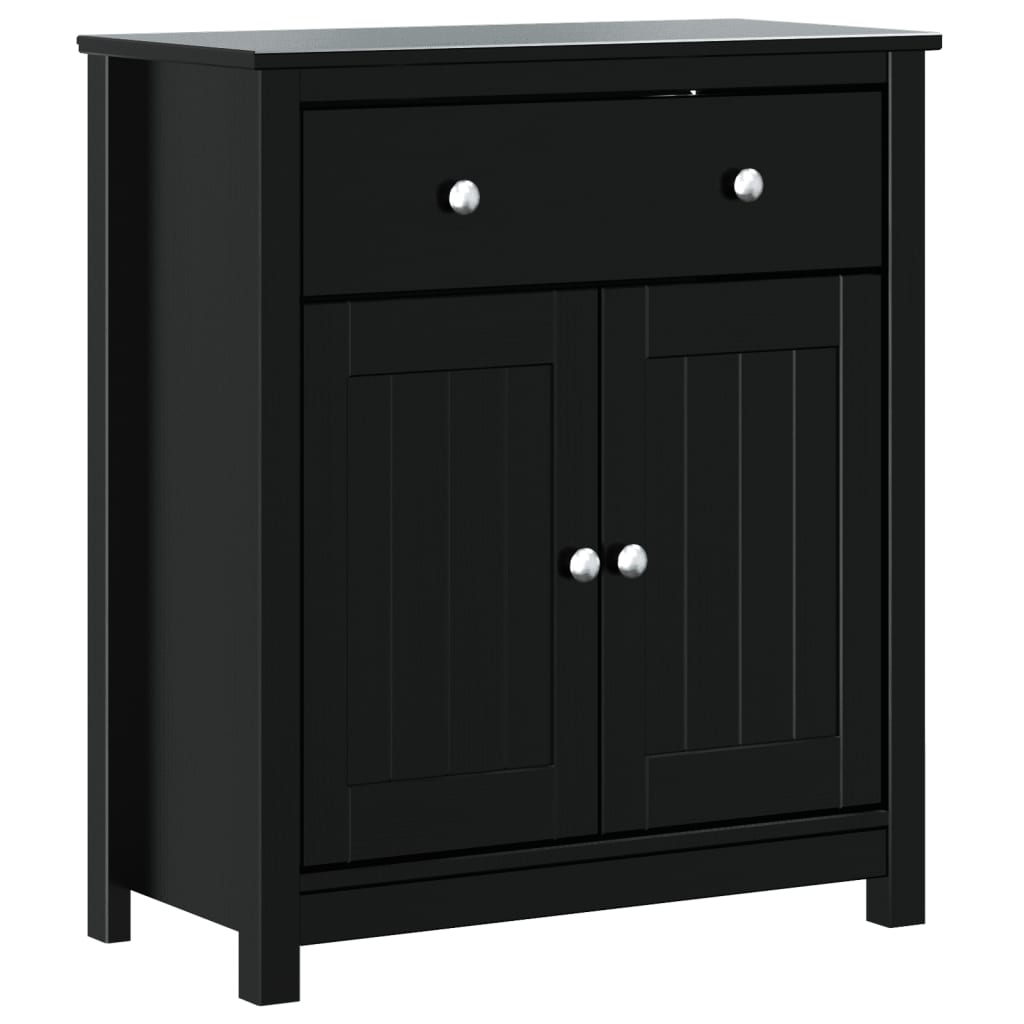 Bathroom cabinet BERG black 69.5x34x80 cm solid pine wood