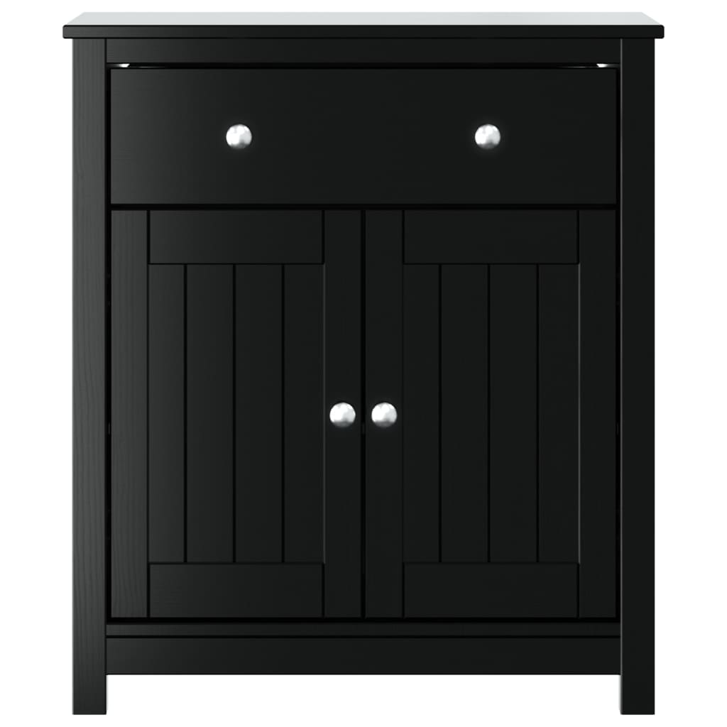 Bathroom cabinet BERG black 69.5x34x80 cm solid pine wood