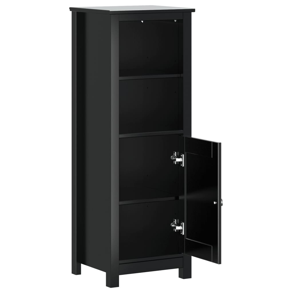 Bathroom cabinet BERG black 40x34x110 cm solid pine wood