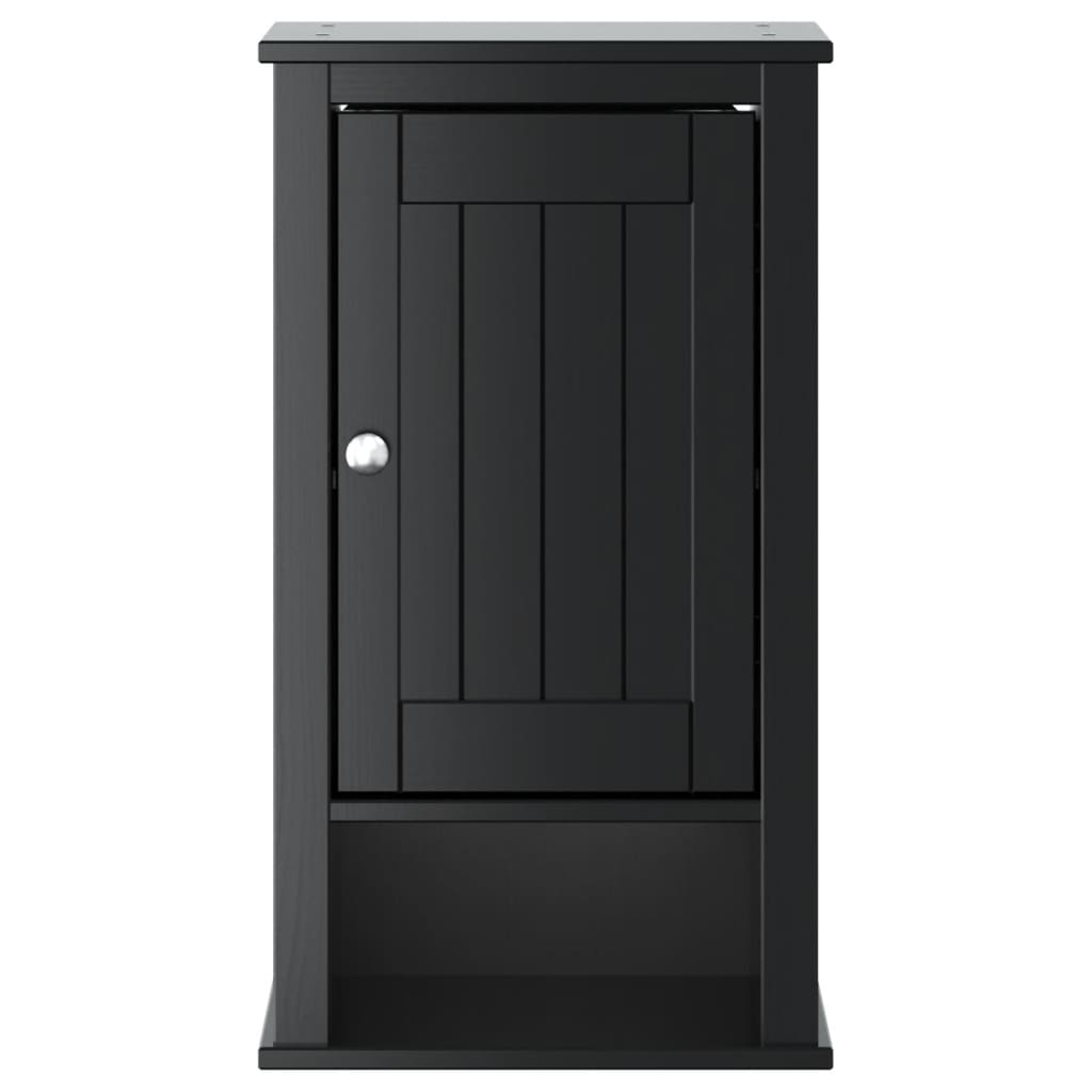 Bathroom wall cabinet BERG black 40x27x71.5 cm solid pine wood