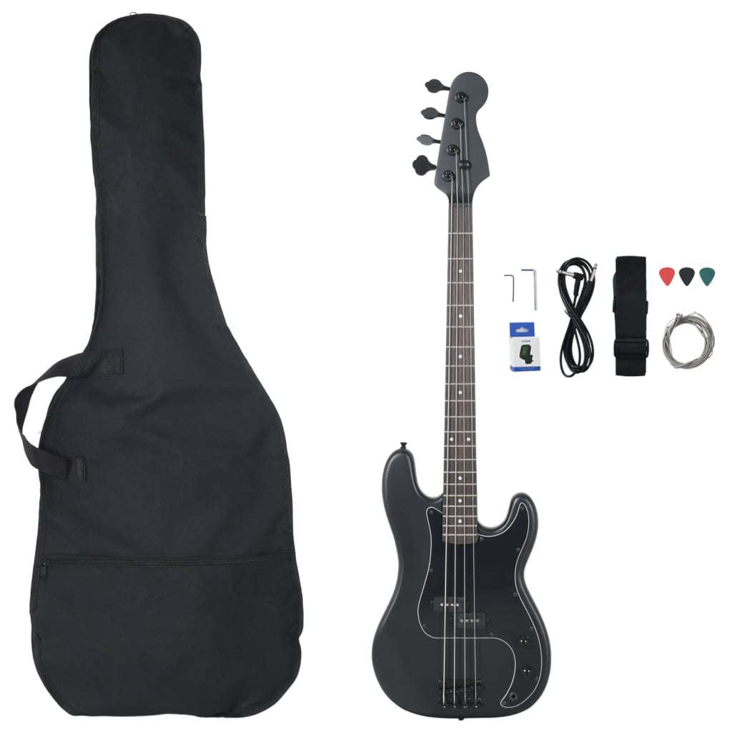 Electric bass for beginners with bag black 4/4 46"