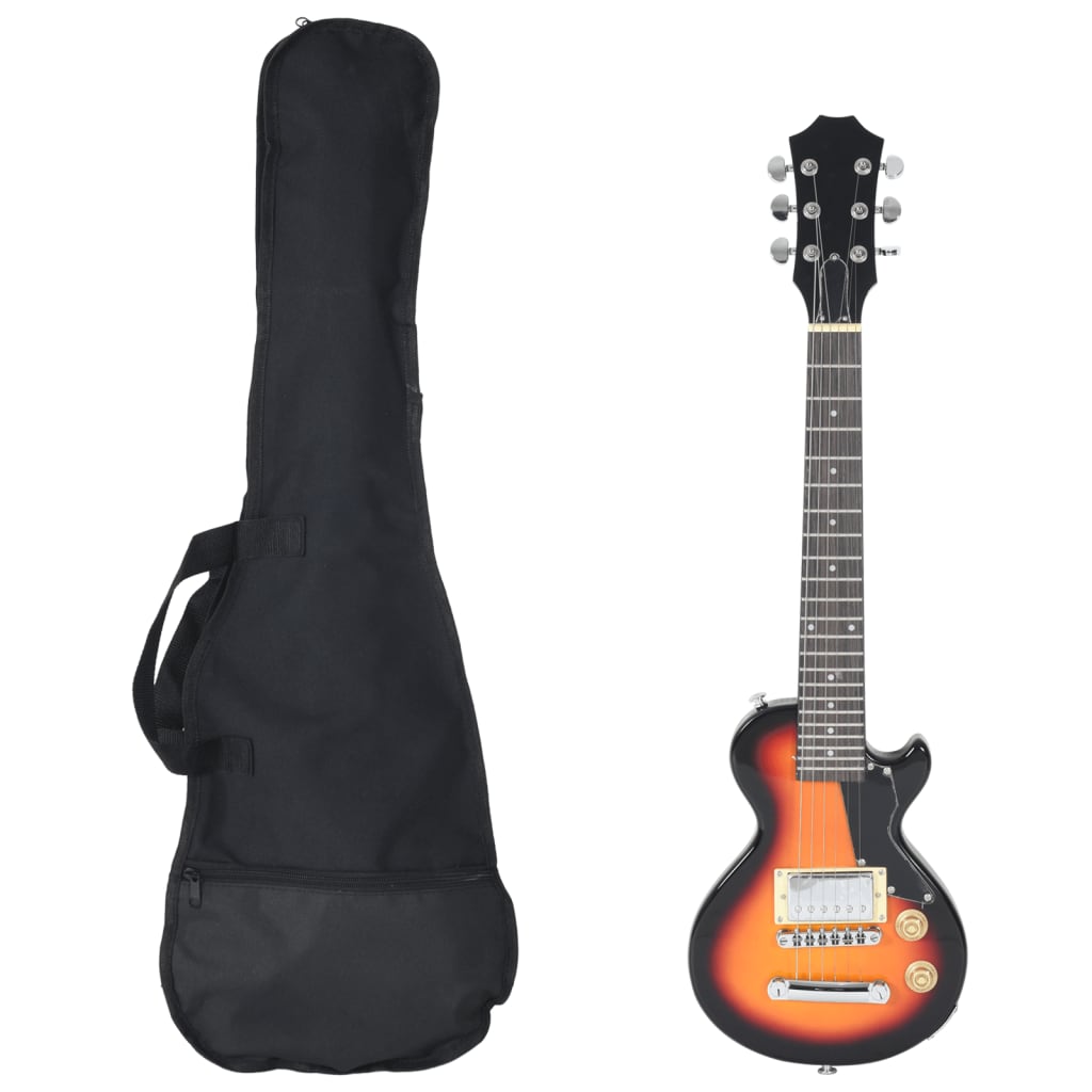 Electric guitar for children with bag brown and black 3/4 30"