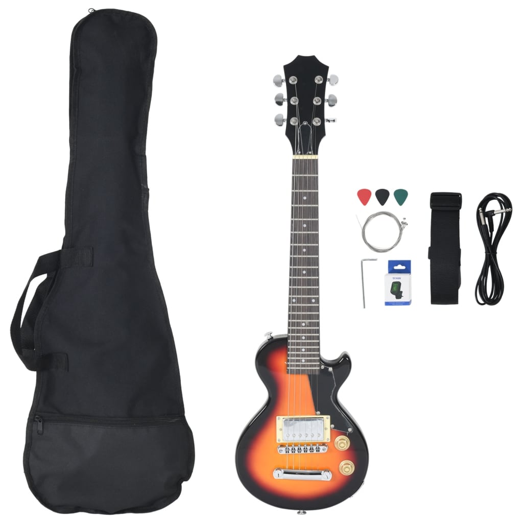 Electric guitar for children with bag brown and black 3/4 30"