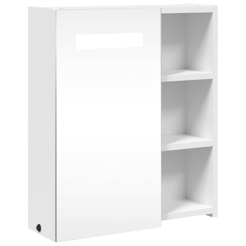Mirror cabinet with LED lighting white 45x13x52 cm