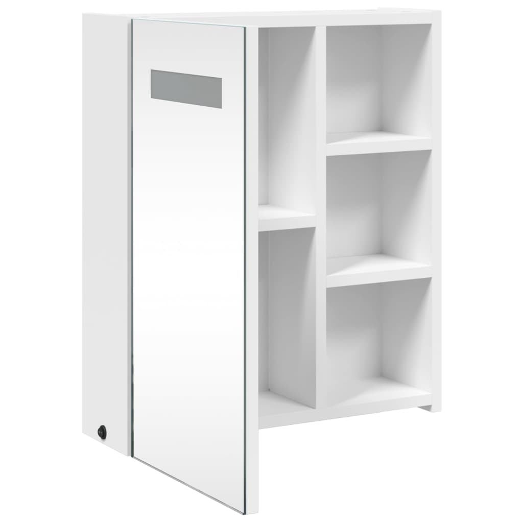Mirror cabinet with LED lighting white 45x13x52 cm