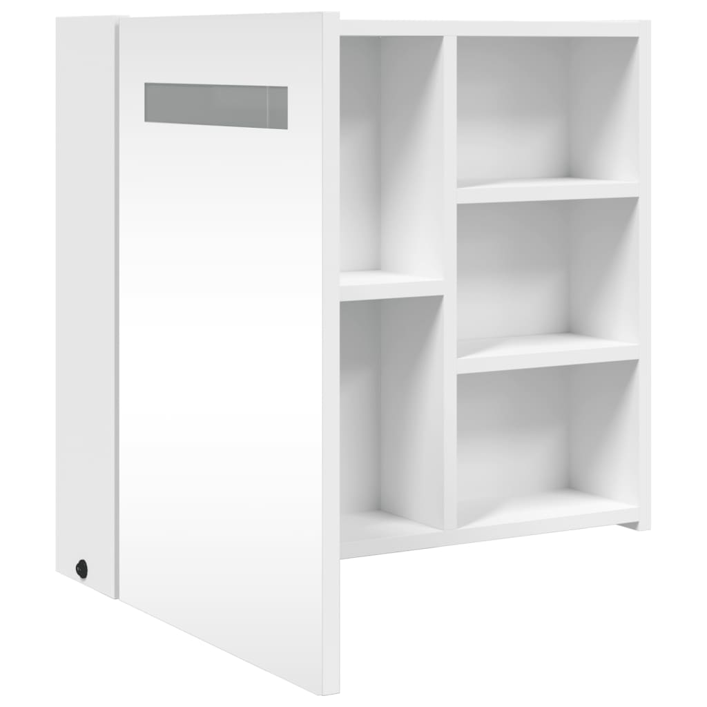 Mirror cabinet with LED lighting white 60x13x52 cm