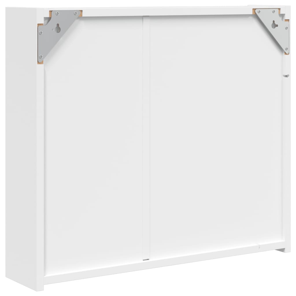 Mirror cabinet with LED lighting white 60x13x52 cm