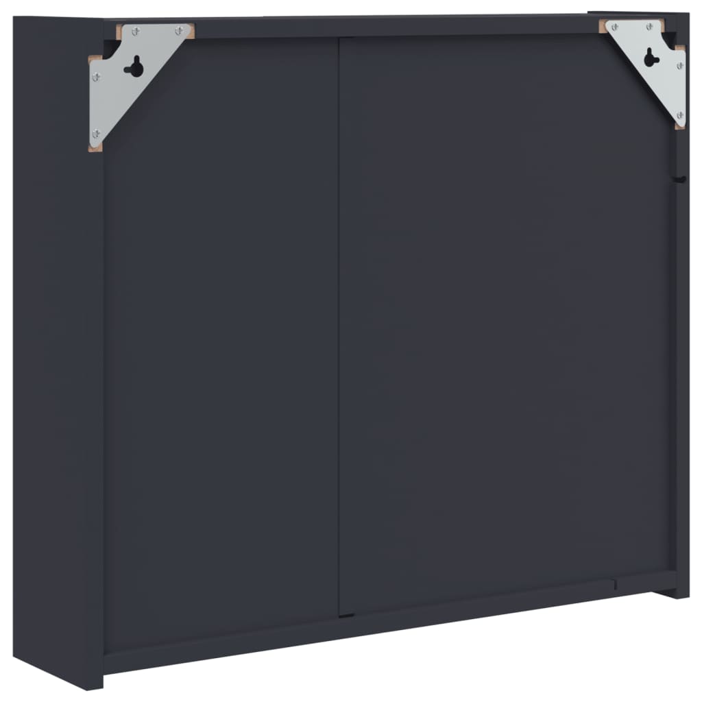 Mirror cabinet with LED lighting gray 60x13x52 cm