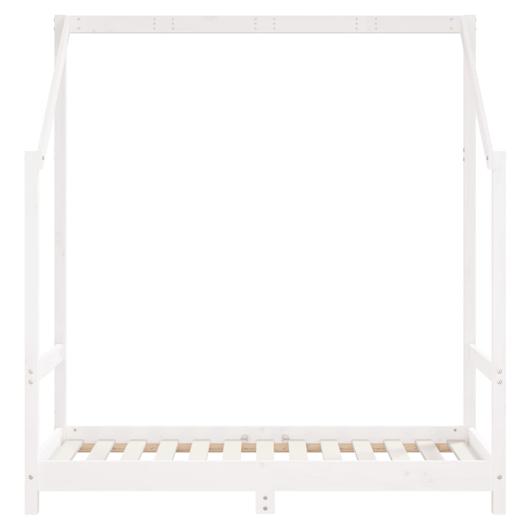 Children's bed white 2x(70x140) cm solid pine wood