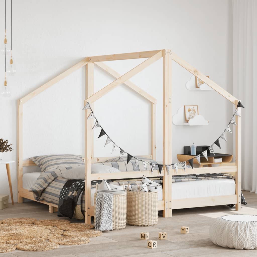 Children's bed 2x(80x160) cm solid pine wood