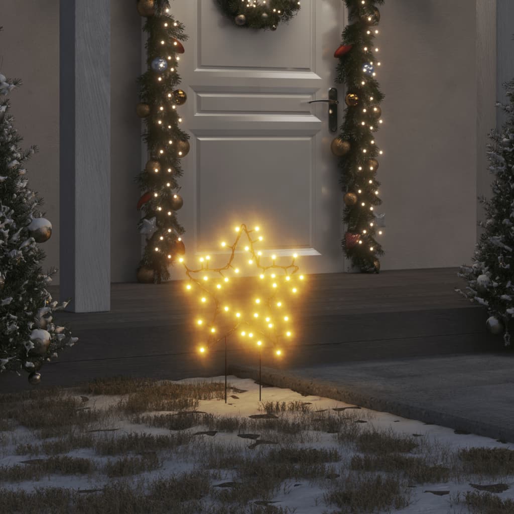 Weihnachtssterne mit Erdspießen 3 Stk. 50 LEDs 29 cm