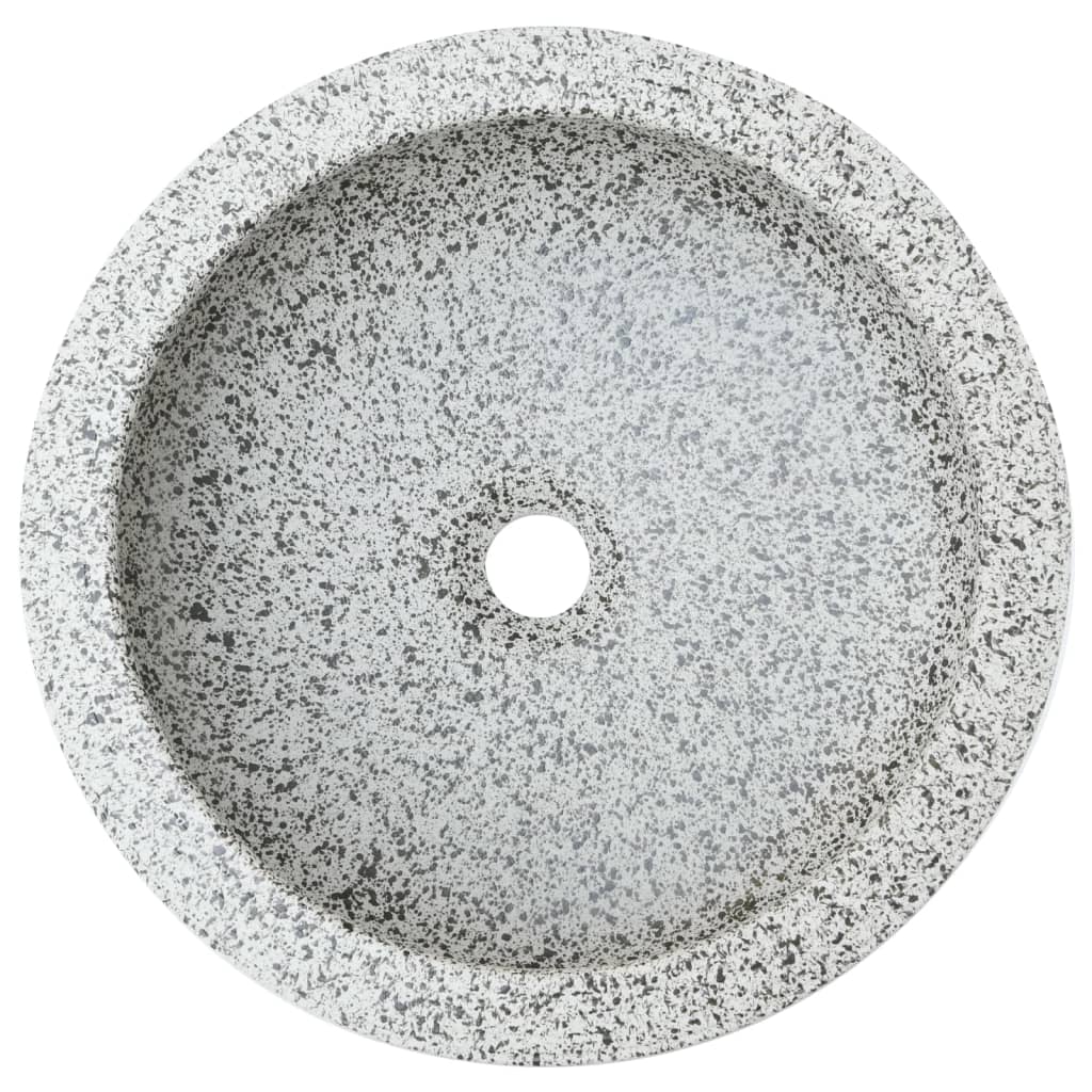 Countertop washbasin gray round Ø41x14 cm ceramic