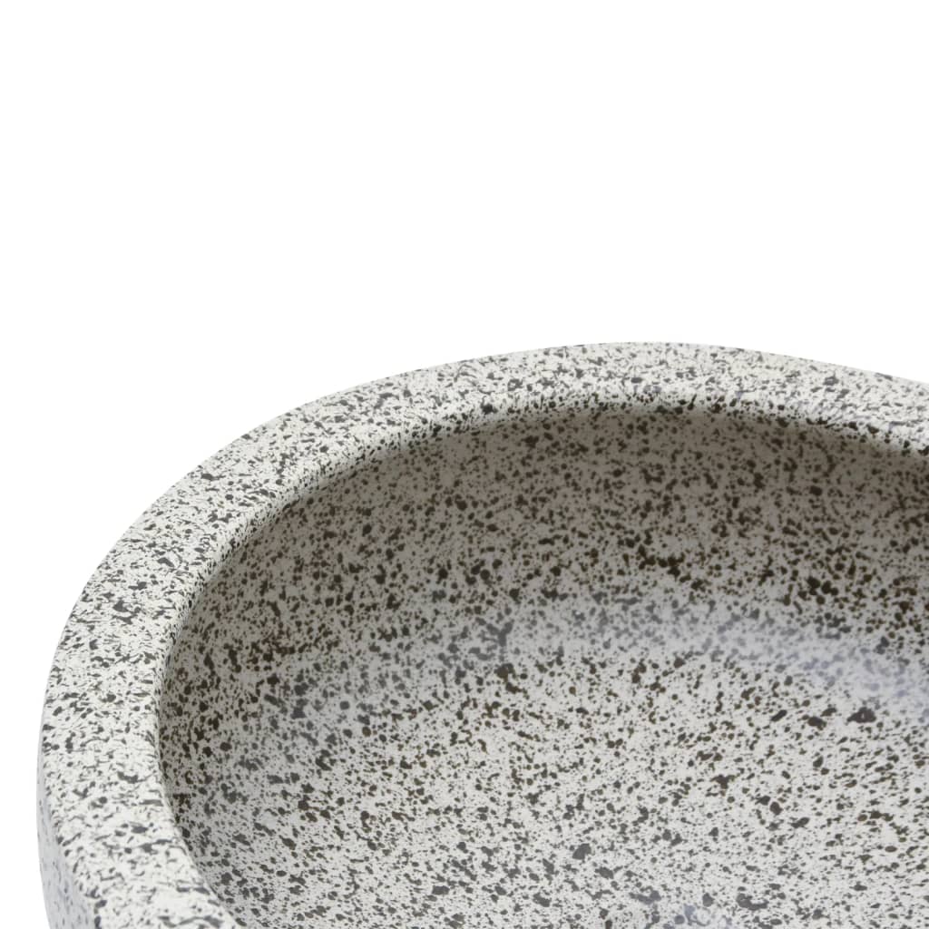 Countertop washbasin gray round Ø41x14 cm ceramic