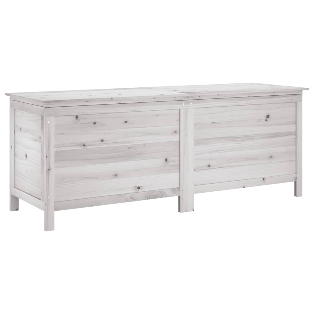 Garden chest white 150x50x56.5 cm solid fir wood