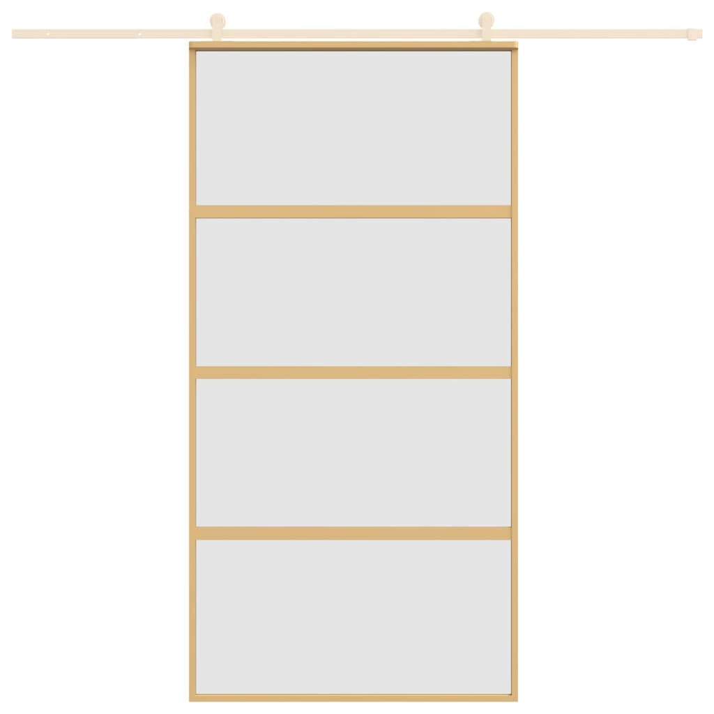 Golden sliding door 102.5x205 cm matt ESG glass and aluminum