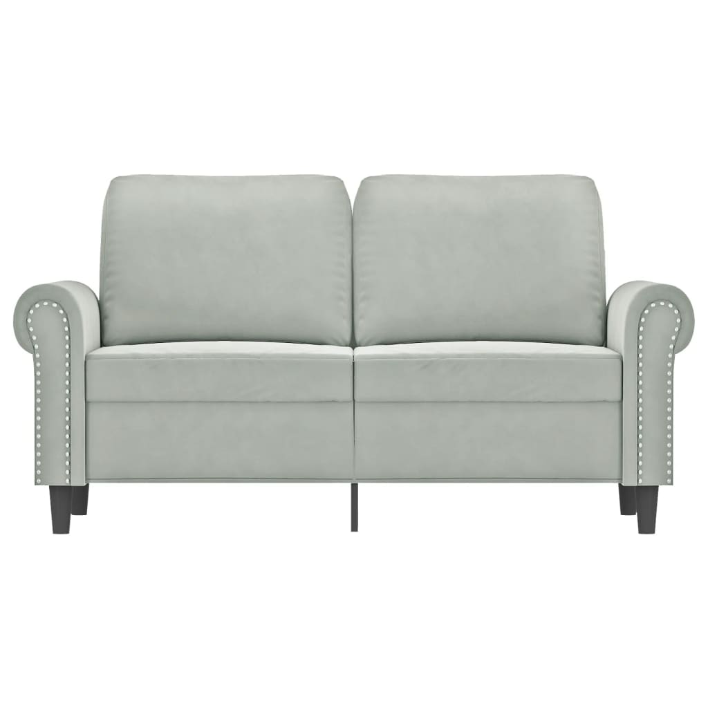 2-Sitzer-Sofa Hellgrau 120 cm Samt