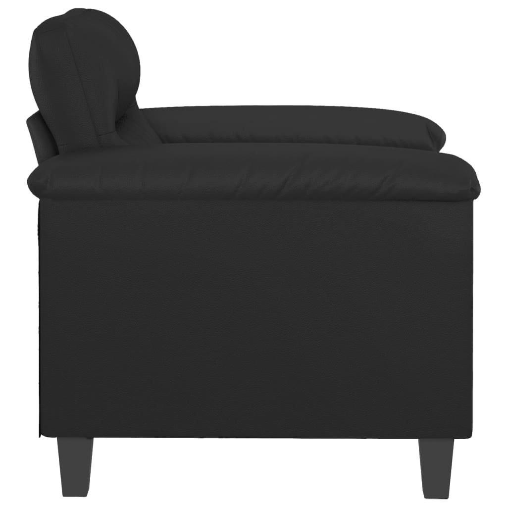 Black armchair 60 cm faux leather