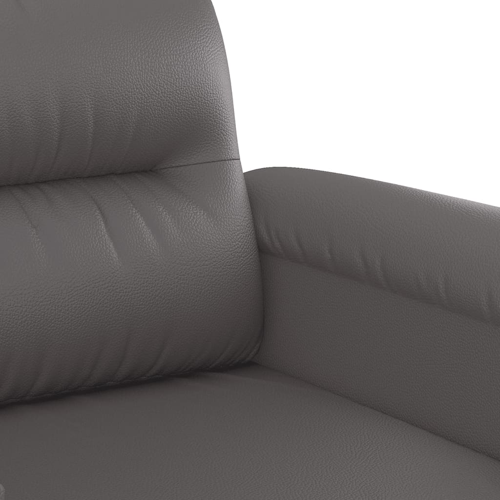 Gray armchair 60 cm faux leather