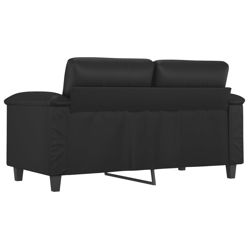 2-seater sofa black 120 cm faux leather