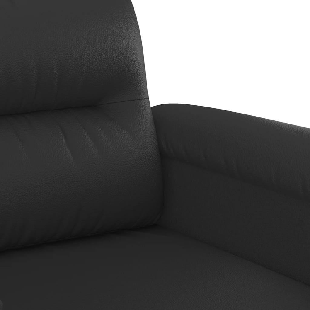 2-seater sofa black 120 cm faux leather