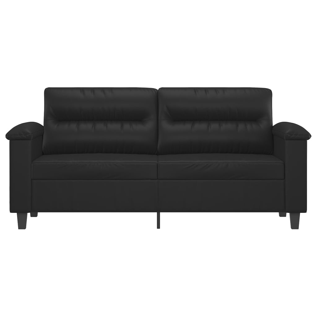 2-Sitzer-Sofa Schwarz 140 cm Kunstleder