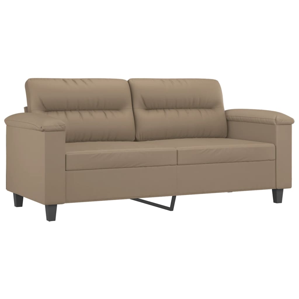 2-seater sofa cappuccino brown 140 cm faux leather
