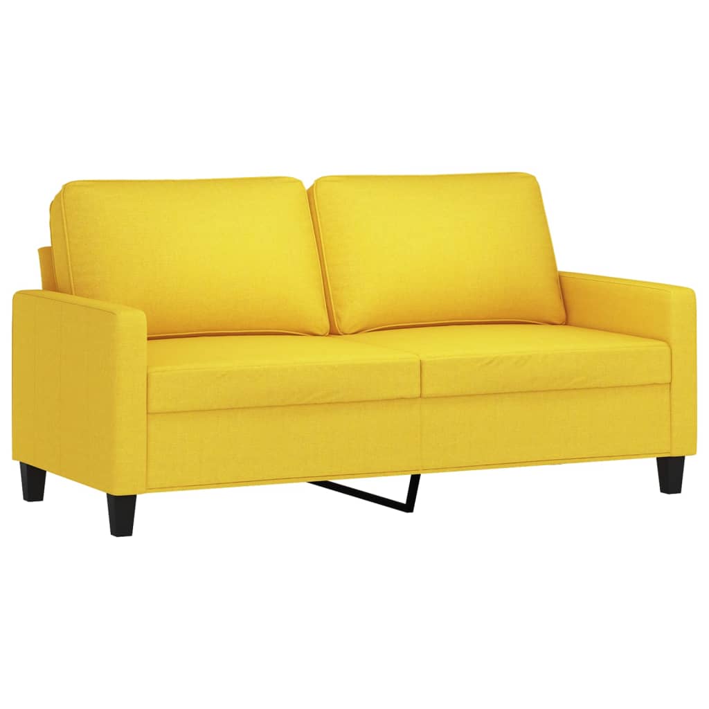 2-seater sofa light yellow 140 cm fabric