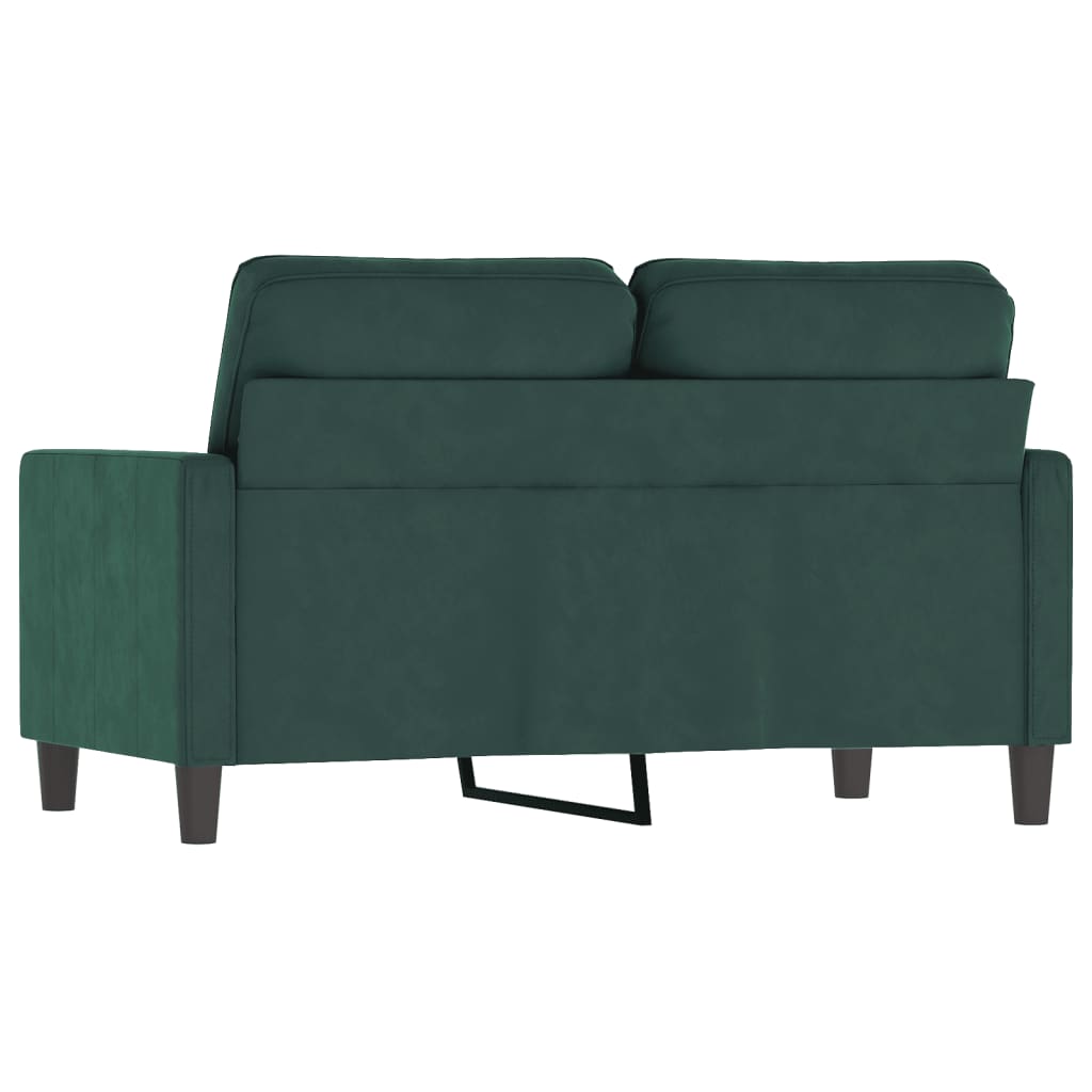 2-seater sofa dark green 120 cm velvet