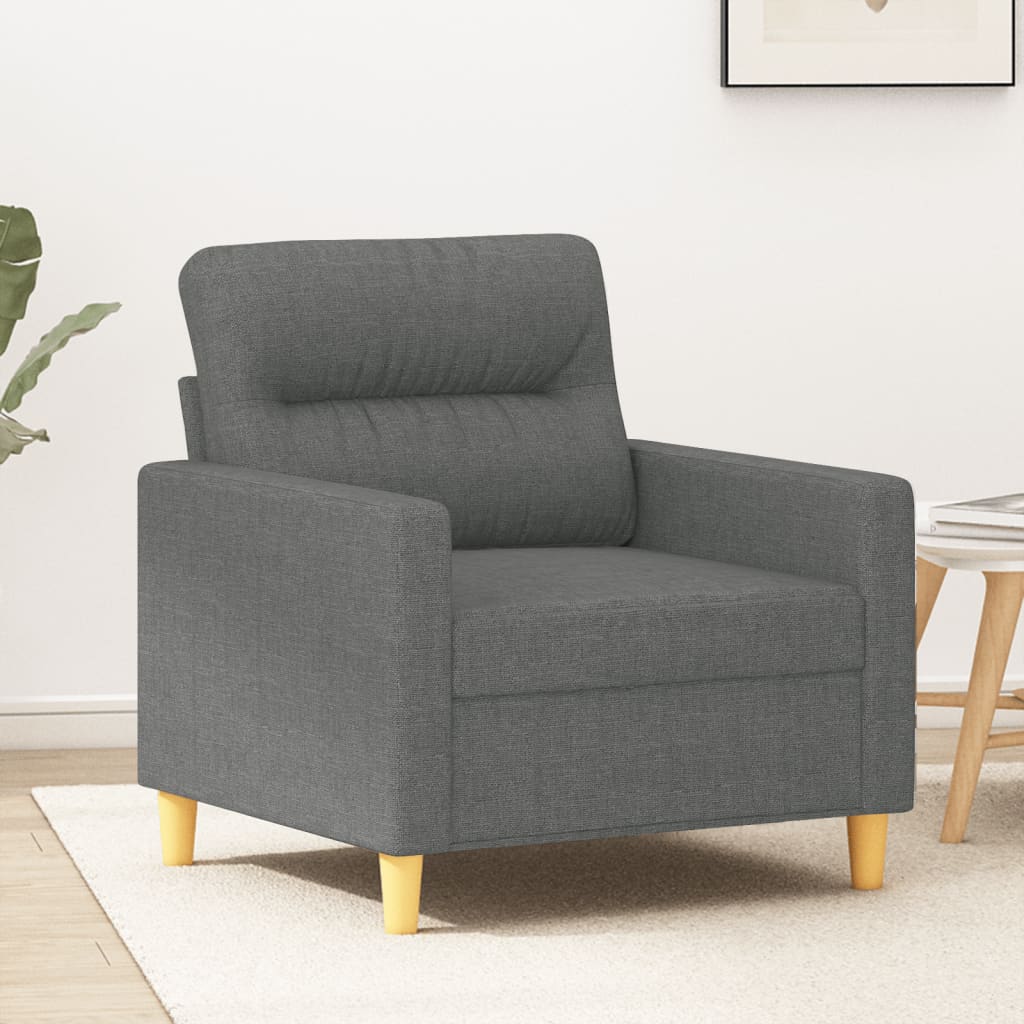 Sofa armchair dark gray 60 cm fabric