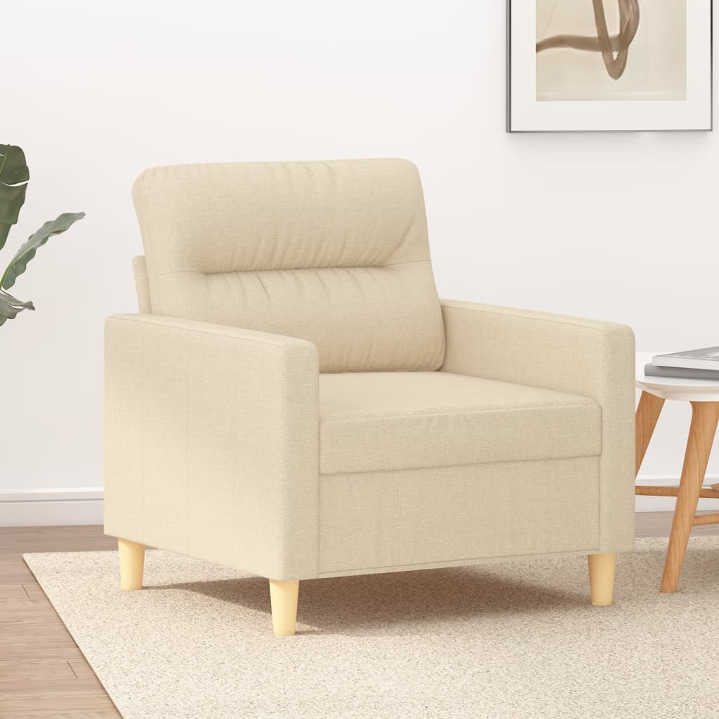 Sofa armchair cream 60 cm fabric