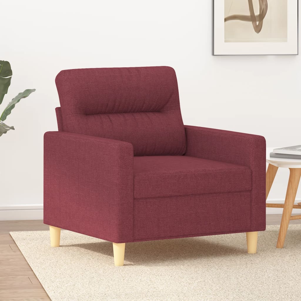 Sofa armchair wine red 60 cm fabric