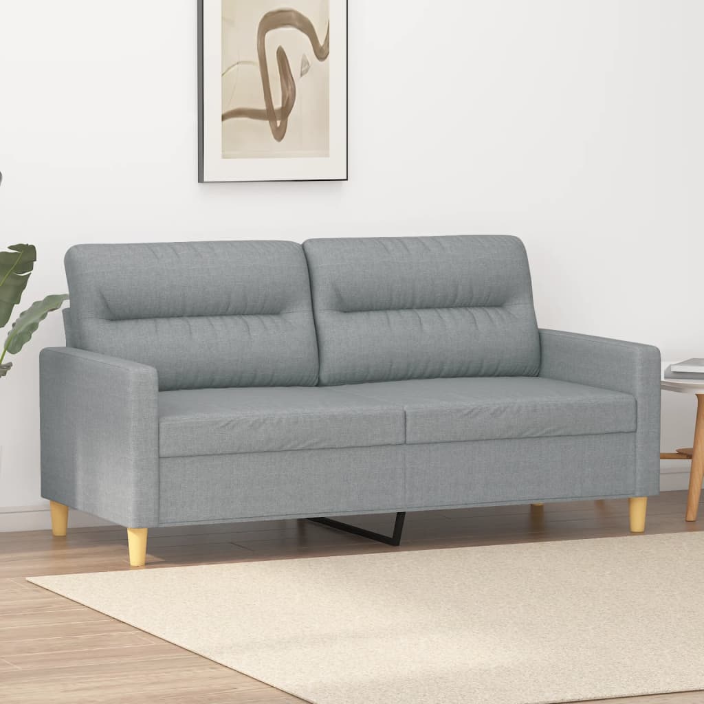 2-seater sofa light gray 140 cm fabric