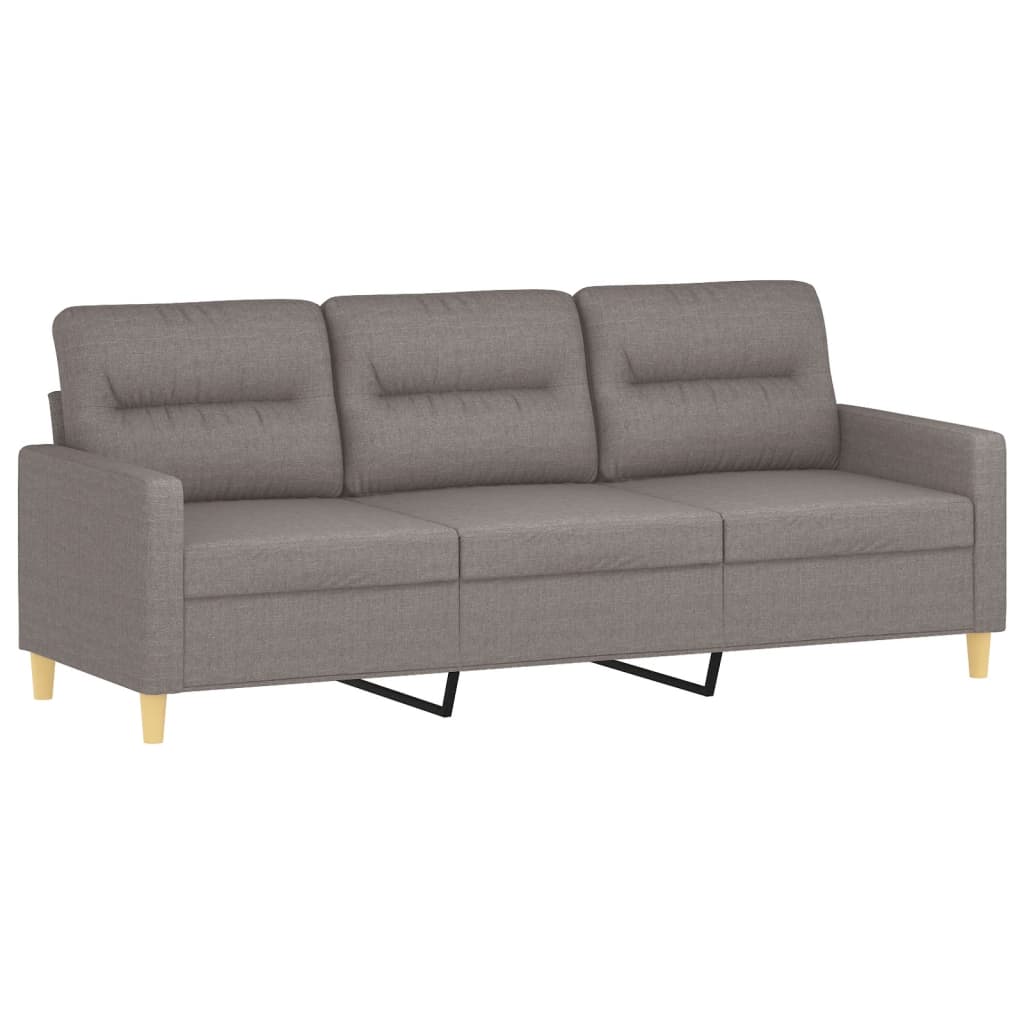 3 seater sofa taupe 180 cm fabric